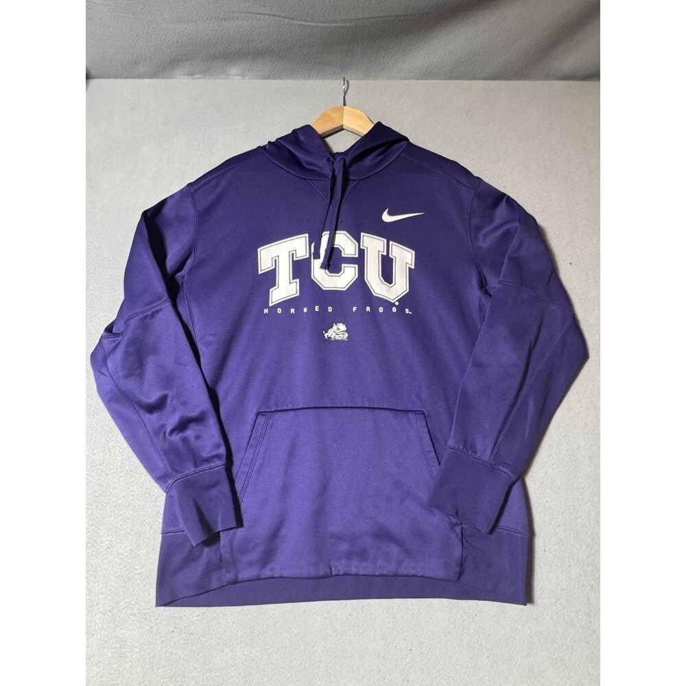 Nike TCU Horned Frogs Hoodie Football Sweatshirt Dri-Fit Purple Men XL